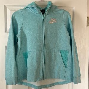 Great condition! Nike heavy jacket with hood! Sea foam color